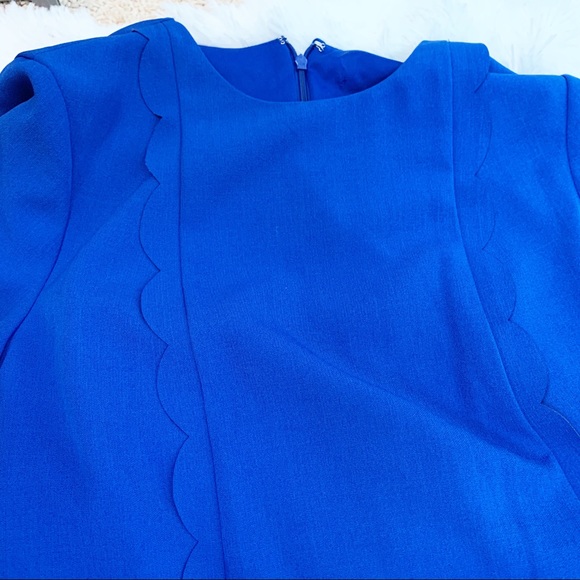 Tahari by ASL cap sleeve Scallop trim Shift Dress - Picture 7 of 8